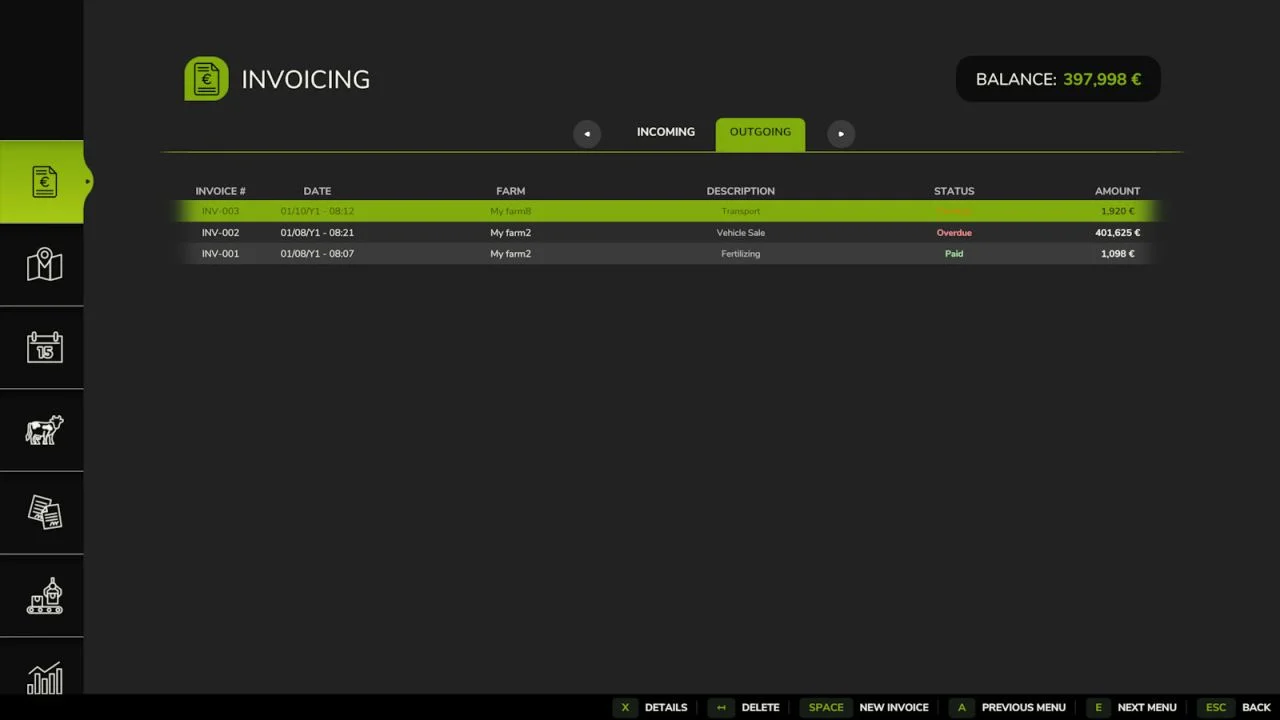 FS25 Invoices V1.1 Other Mod
