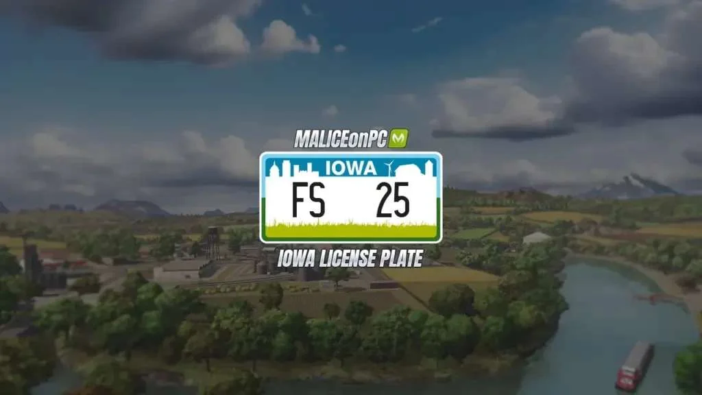 FS25 Iowa License Plate v1.0 Other Mod FS25 Mod Free Download