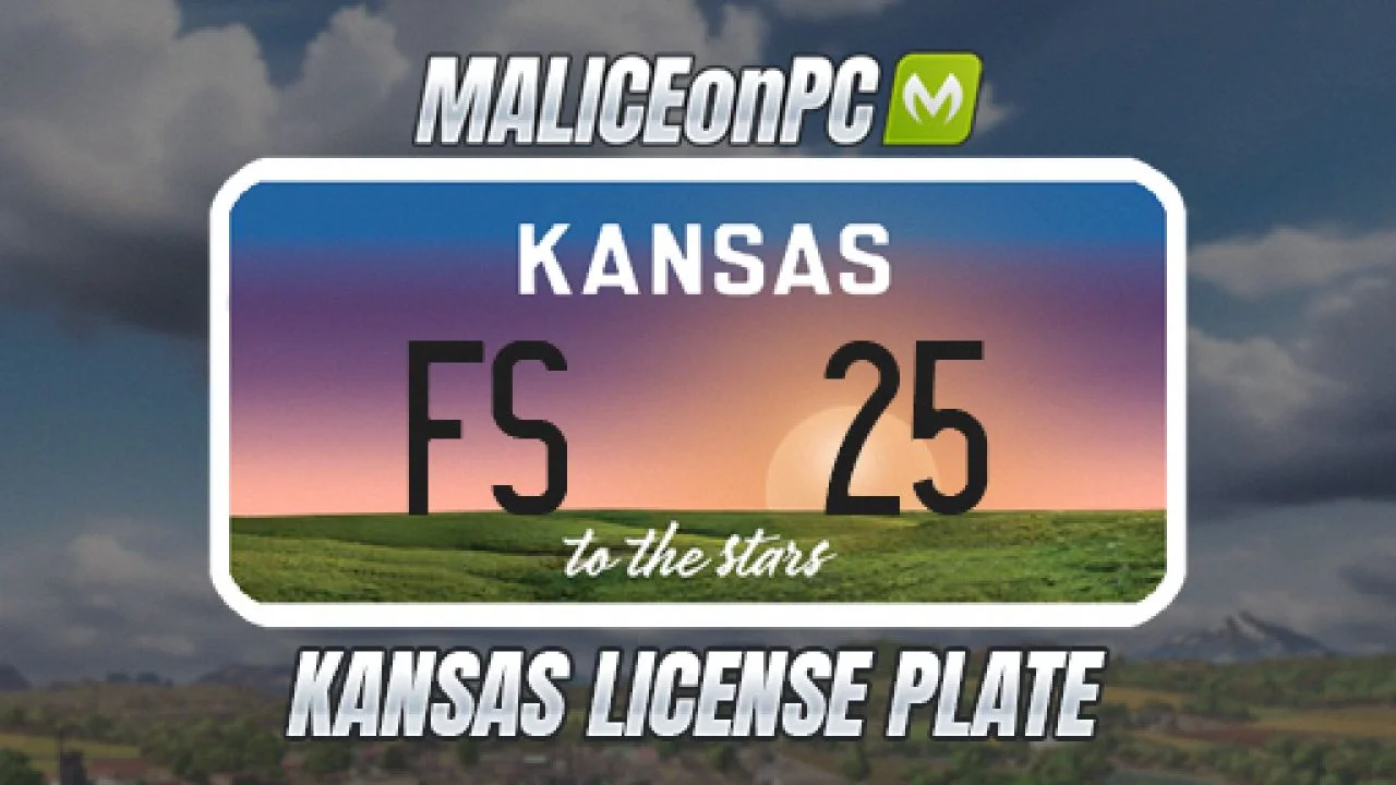 FS25 Kansas License Plate V1.0 Other Mod FS25 Mod Free Download