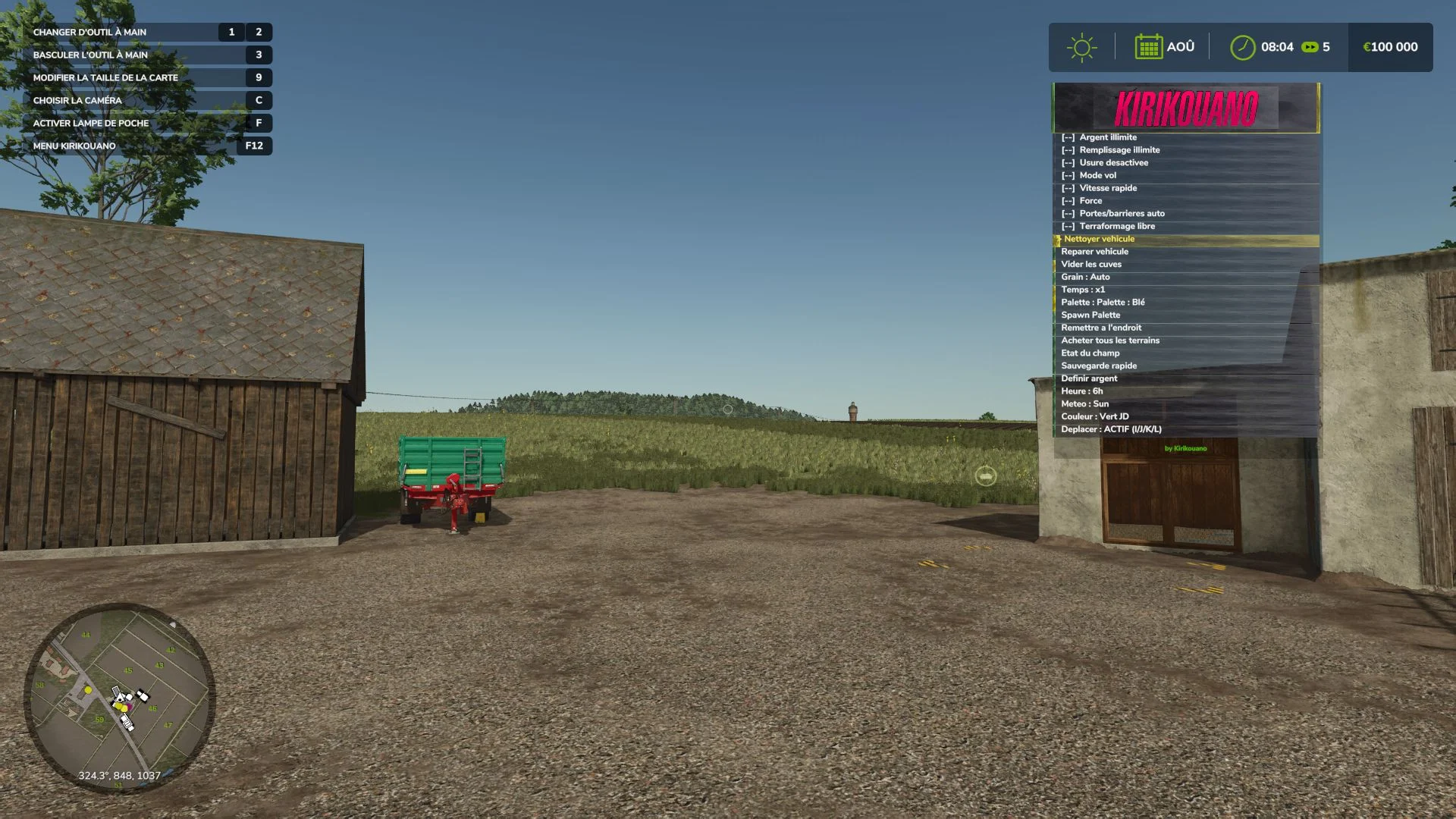 FS25 Kirikouano Menu HUD V1.0 Other Mod