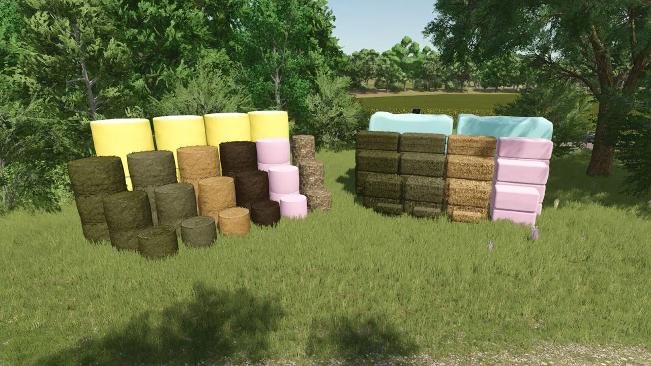 FS25 Large Stack Of Bales V1.0 Other Mod FS25 Mod Free Download