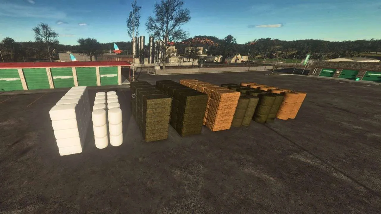 FS25 Large stack of purchasable square or round bales v1.0 Other Mod FS25 Mod Free Download