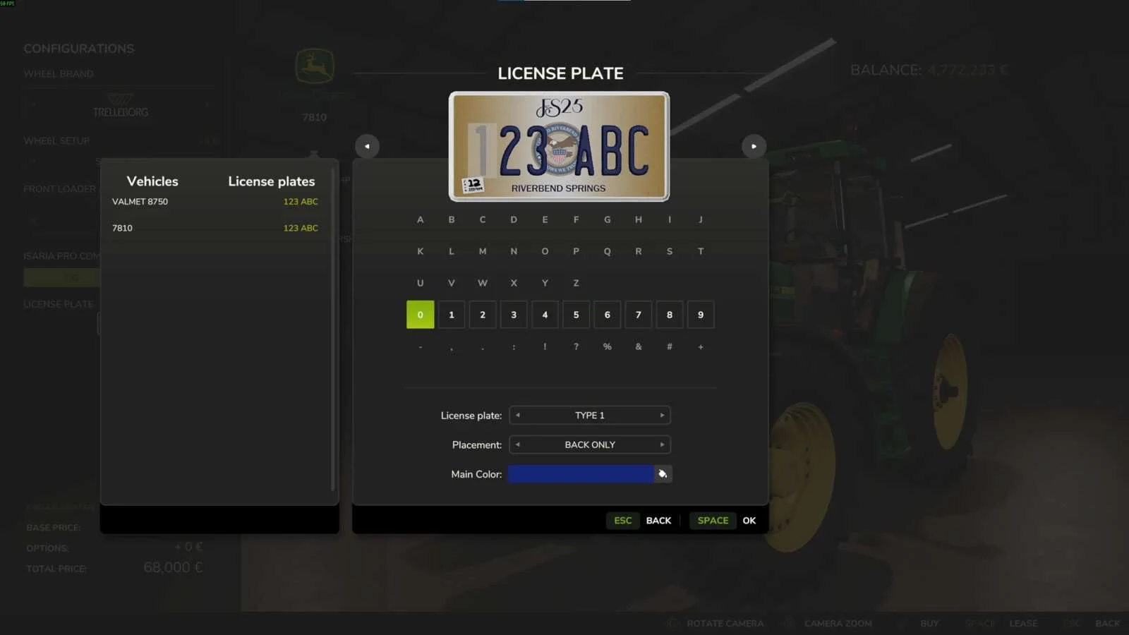 FS25 License Plate Manager v1.0 Other Mod FS25 Mod Free Download