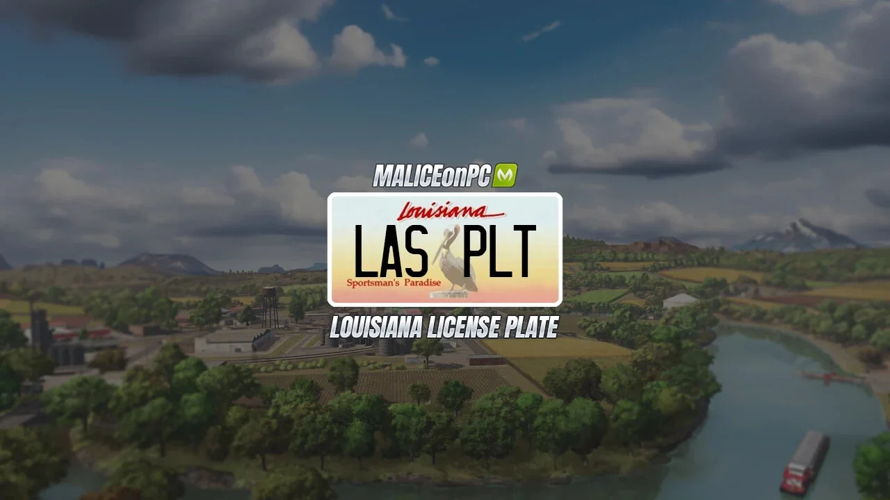 FS25 Louisiana License Plate V1.0 Other Mod FS25 Mod Free Download