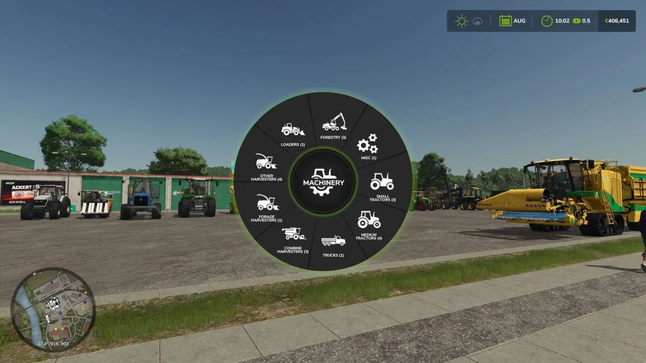 FS25 Machinery Pie Menu V1.3.0.1 Other Mod