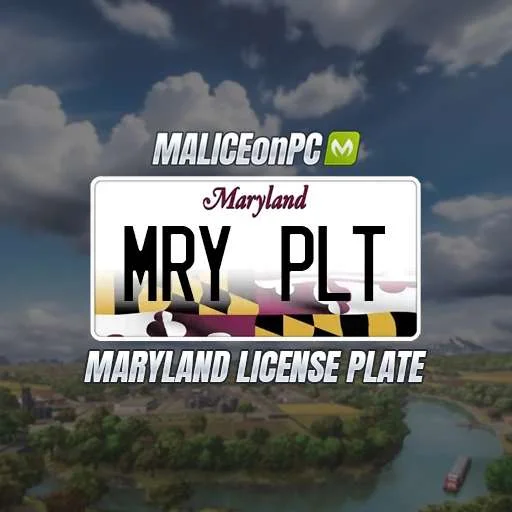 FS25 Maryland License Plate v1.0 Other Mod FS25 Mod Free Download