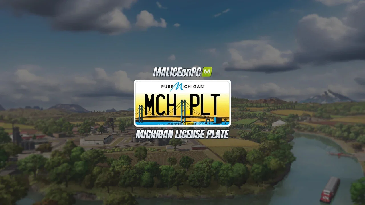 FS25 Michigan License Plate (Mackinac Bridge) V1.0 Other Mod FS25 Mod Free Download