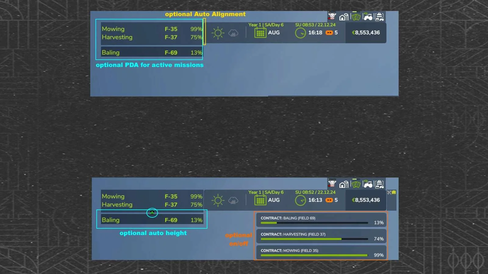 FS25 Missions Display v1.0.0.1 Other Mod FS25 Mod Free Download