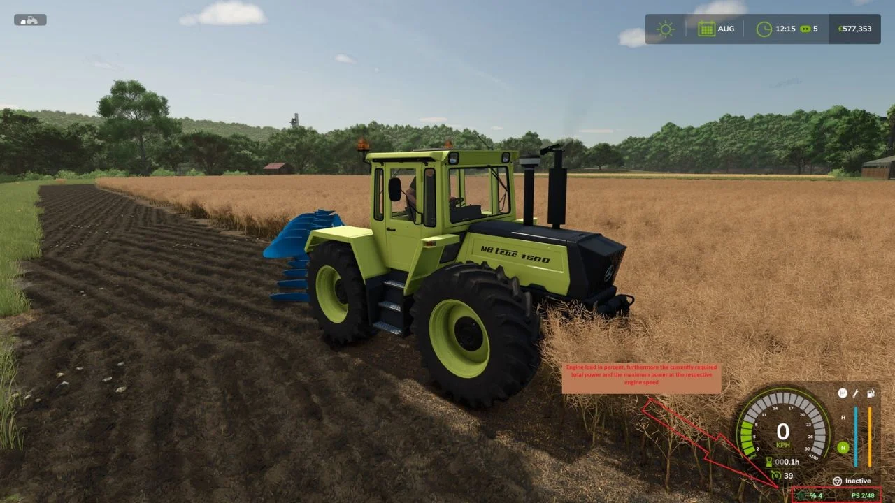 FS25 Motor Load HUD V1.0 Other Mod