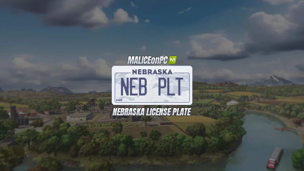 FS25 Nebraska License Plate V1.0 Other Mod FS25 Mod Free Download