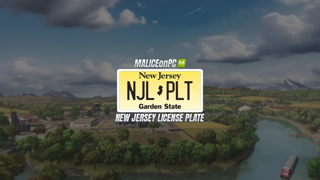 FS25 New Jersey License Plate V1.0 Other Mod FS25 Mod Free Download