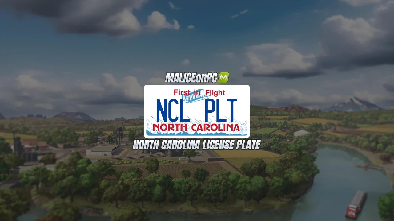 FS25 North Carolina License Plate V1.0.0.1 Other Mod FS25 Mod Free Download