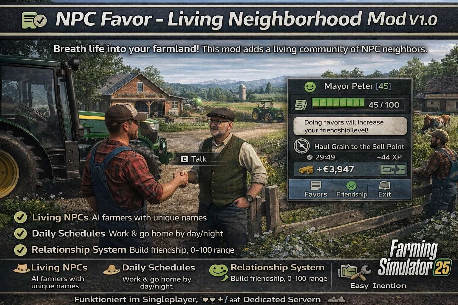 FS25 NPC Favor Living Neighborhood Mod v1.0 Other Mod