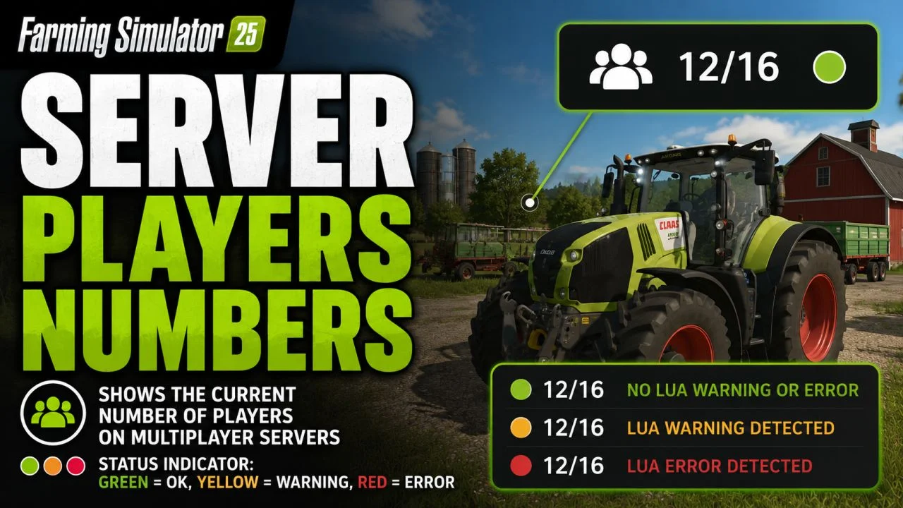 FS25 Number of players on servers V1.0 Other Mod