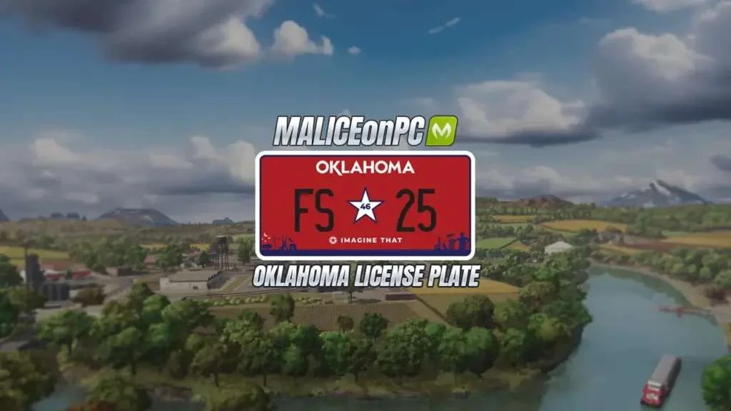 FS25 Oklahoma License Plate v1.0 Other Mod FS25 Mod Free Download