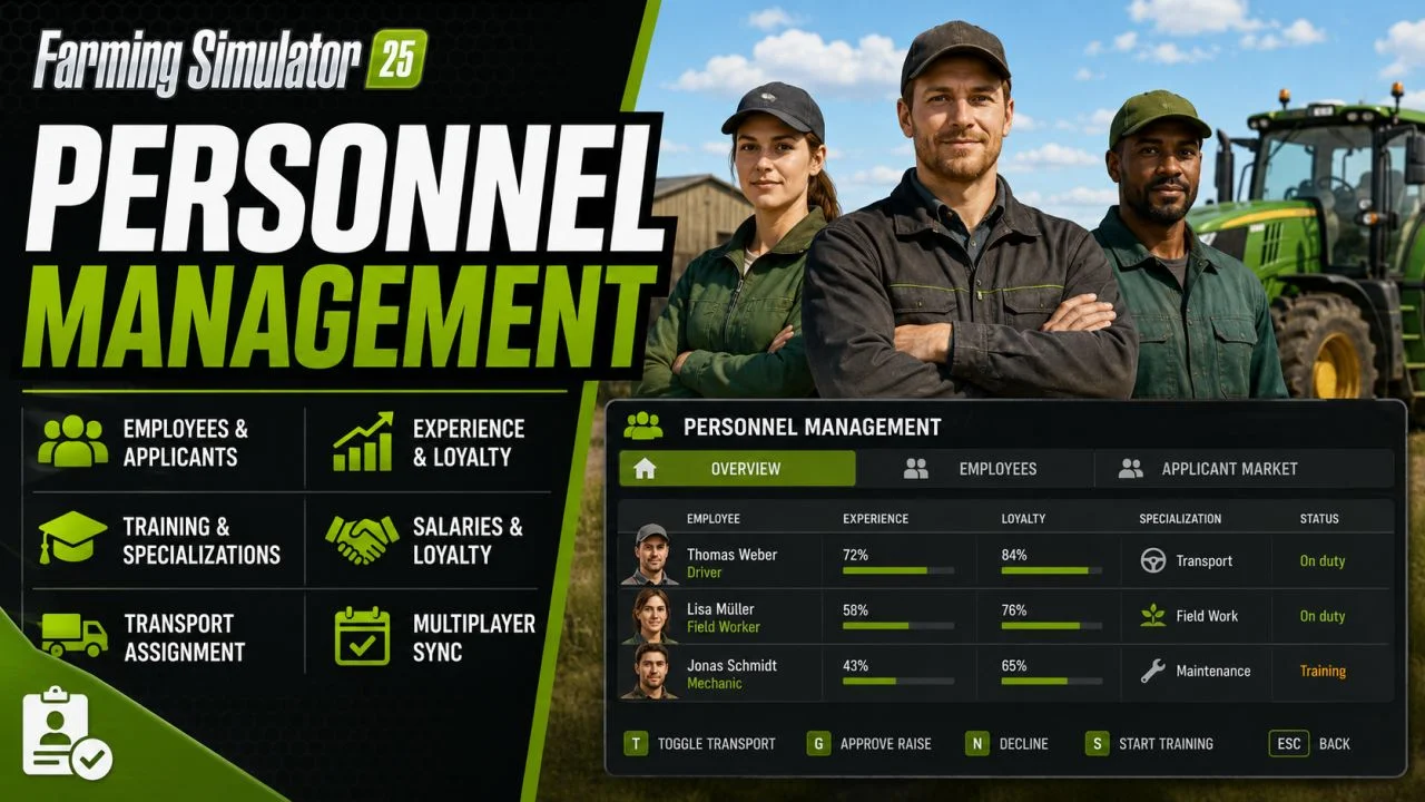 FS25 Personnel Management V1.0 Other Mod
