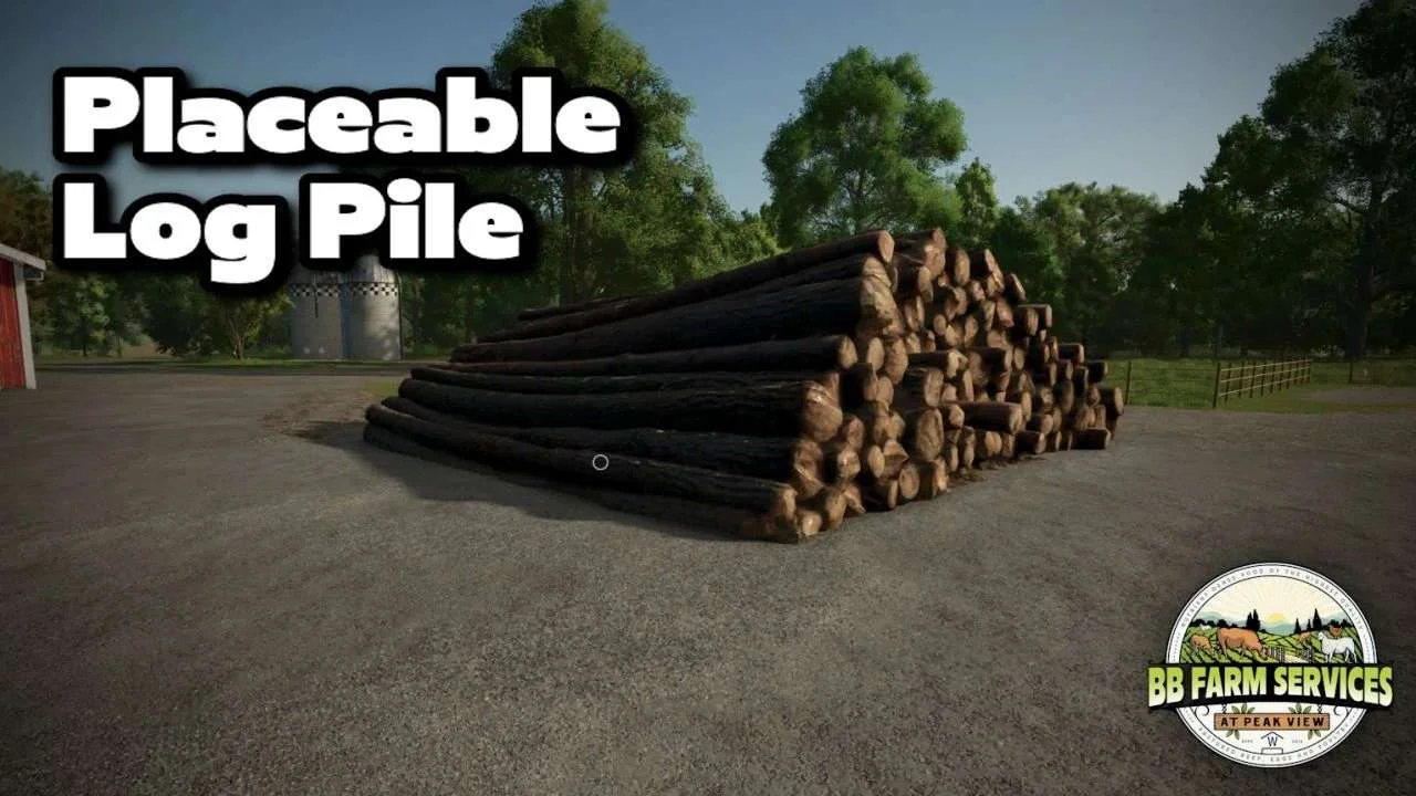 FS25 Placeable Log Stack v1.0.0.2 Other Mod FS25 Mod Free Download