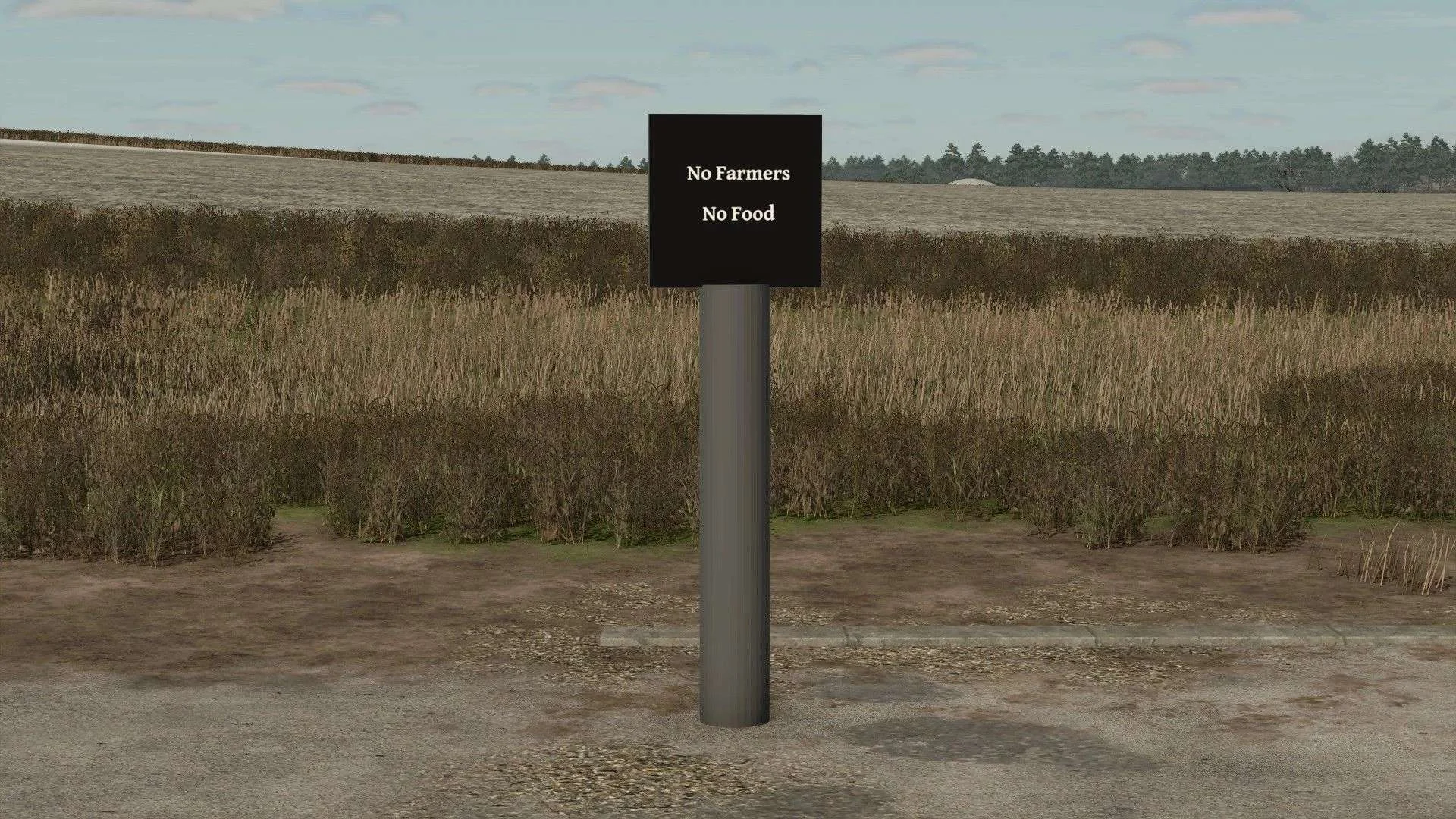FS25 Placeable sign No Farmers No Food v1.0 Other Mod FS25 Mod Free Download