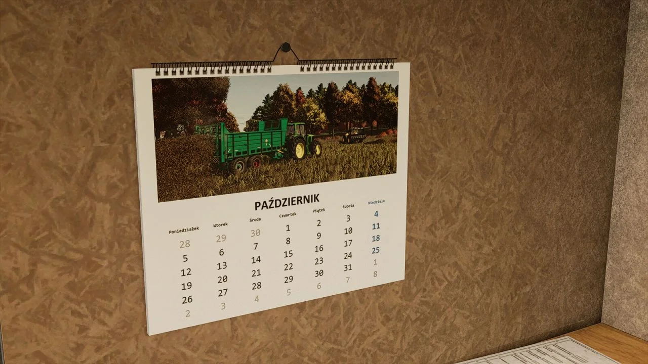 FS25 Polish Calendar Prefab V1.0 Other Mod