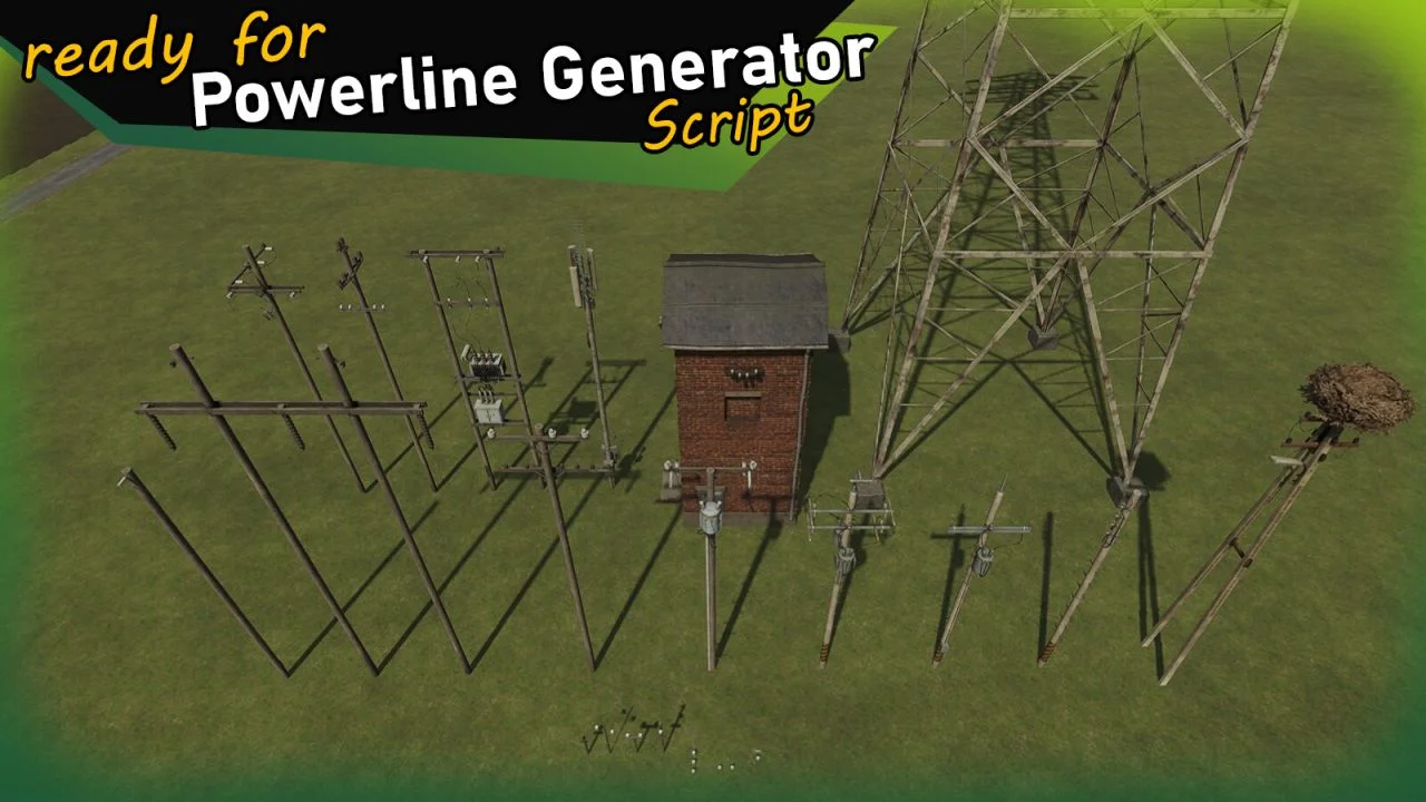 FS25 PowerPole Set (Prefab) V1.0 Other Mod