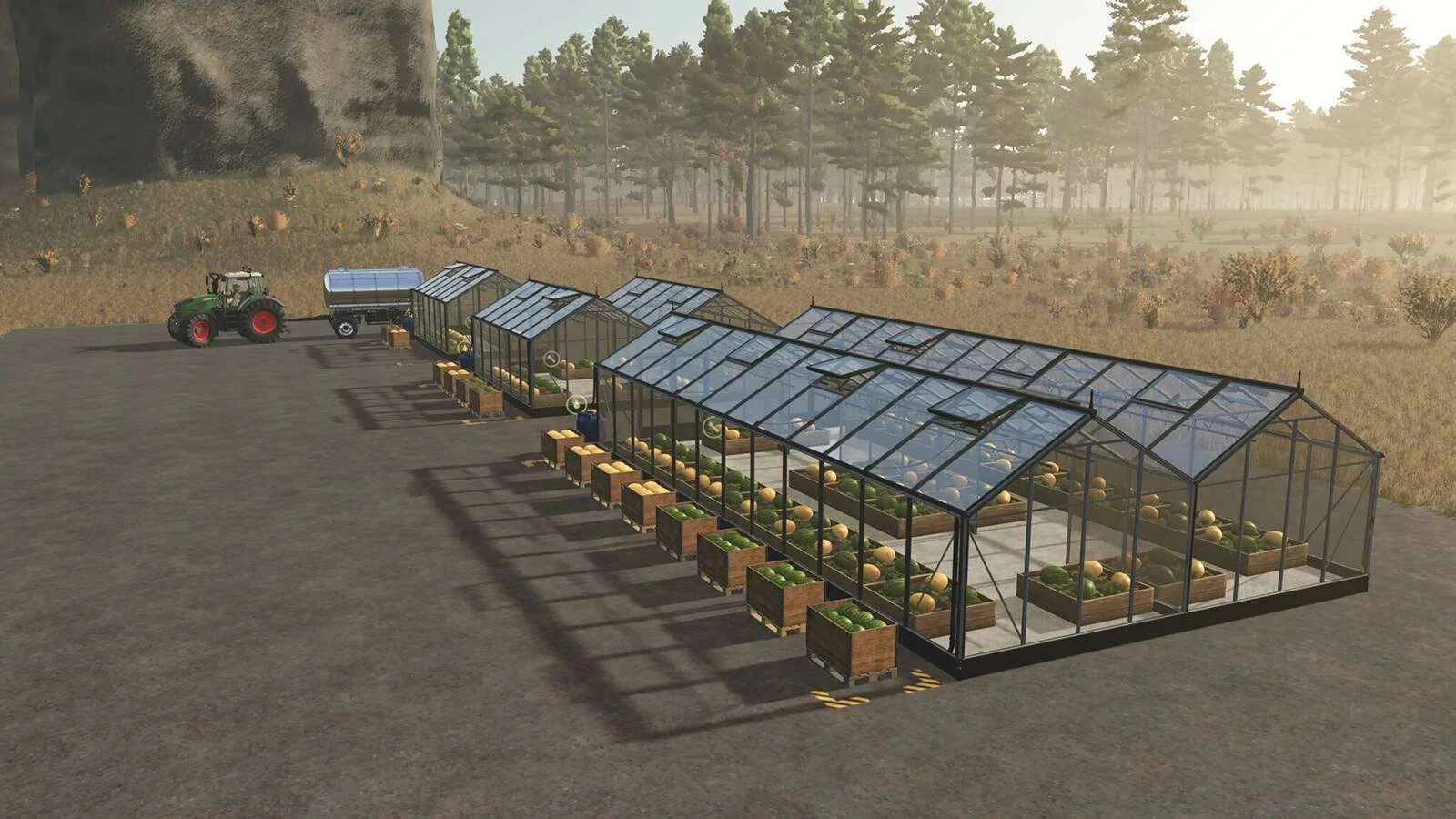 FS25 Pumpkin Melon Watermelon Greenhouses v1.0 Other Mod FS25 Mod Free Download
