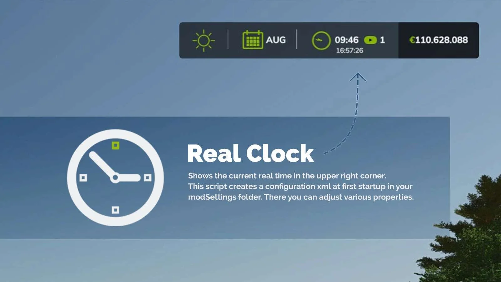 FS25 RealClock Mod v1.0 Other Mod FS25 Mod Free Download