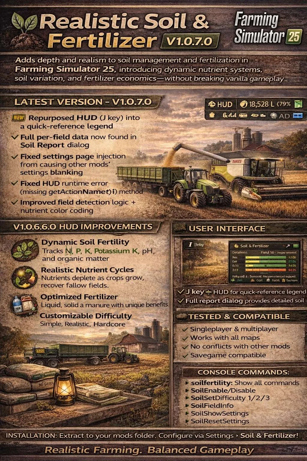 FS25 Realistic Soil & Fertilizer V1.0.7.2 Other Mod