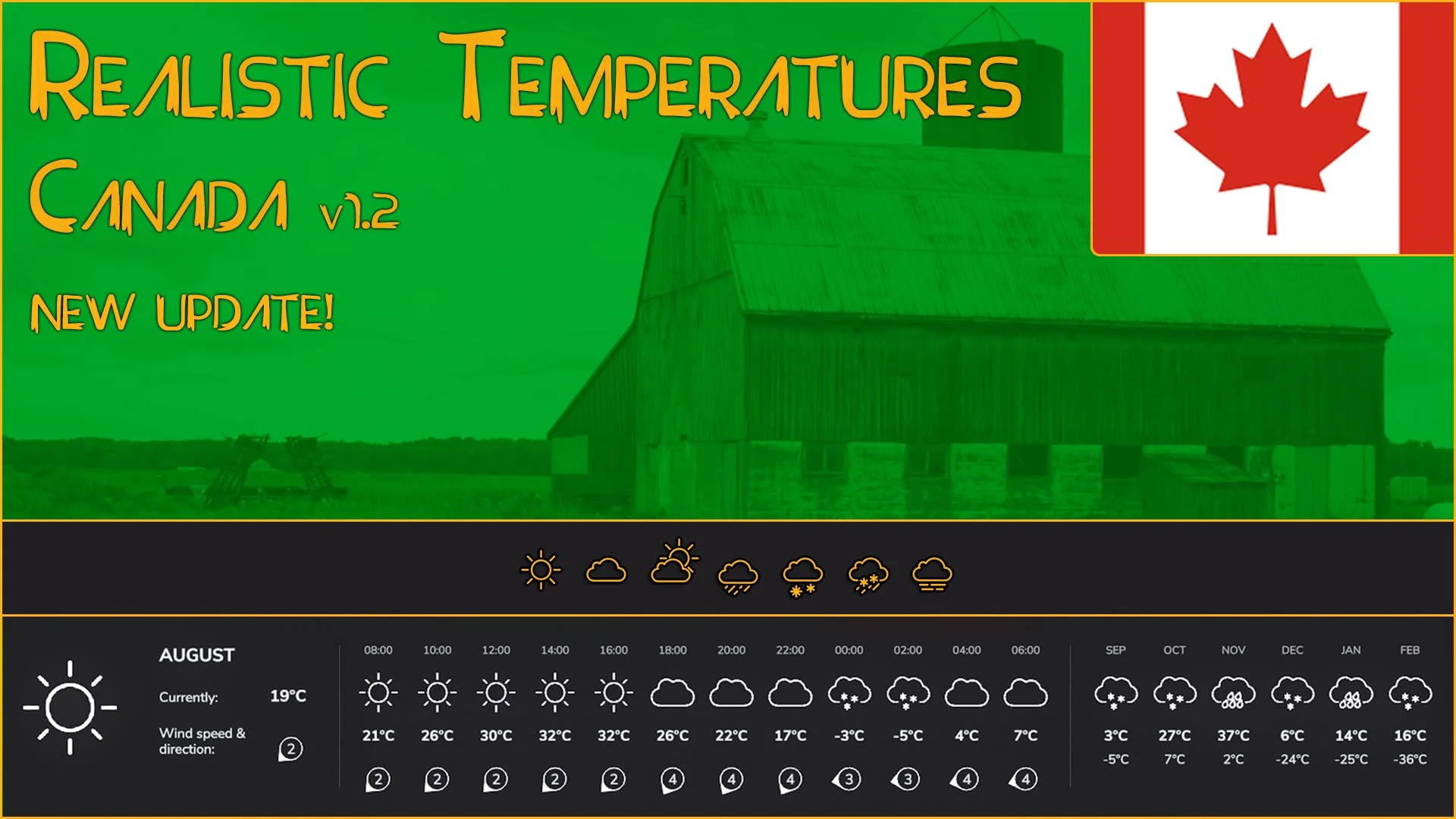 FS25 Realistic Temperatures – Canada V1.2 Other Mod FS25 Mod Free Download