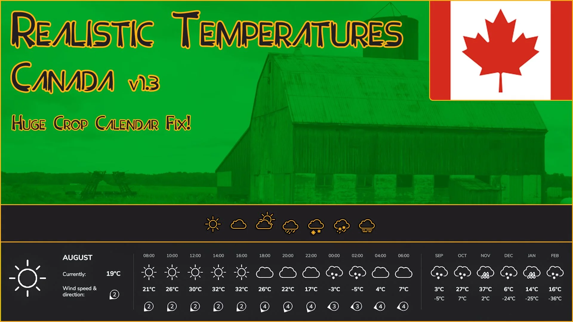 FS25 Realistic Temperatures – Canada V1.3 Other Mod FS25 Mod Free Download