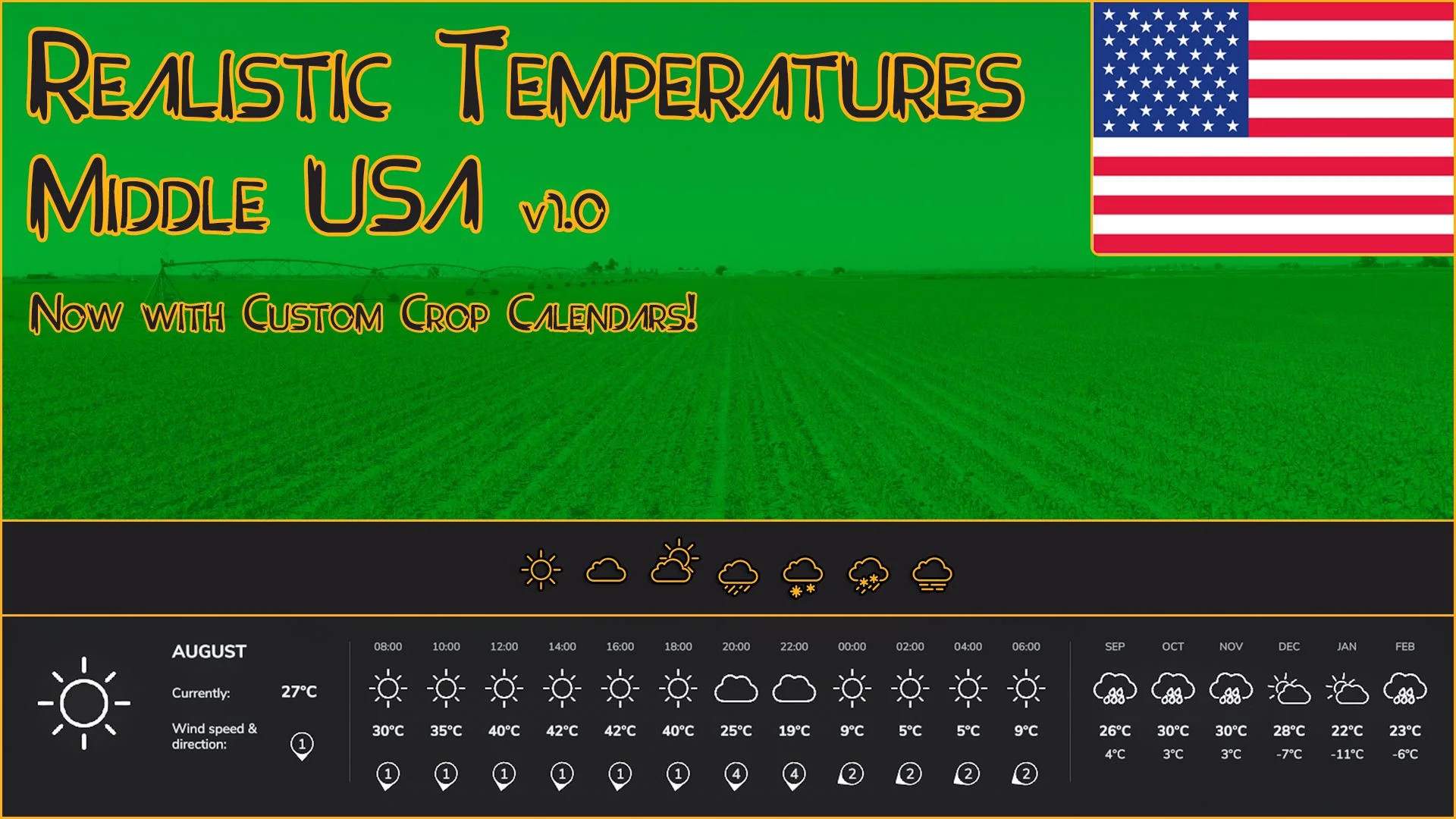 FS25 Realistic Temperatures – Middle USA V1.0 Other Mod FS25 Mod Free Download