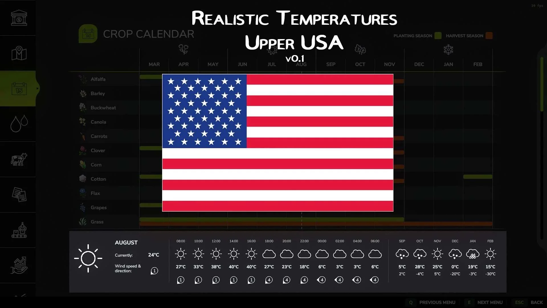 FS25 Realistic Temperatures – Upper USA v1.0 Other Mod FS25 Mod Free Download