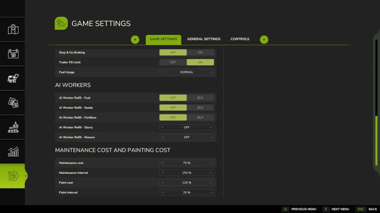 FS25 Repair And Paint Settings V1.0 Other Mod FS25 Mod Free Download