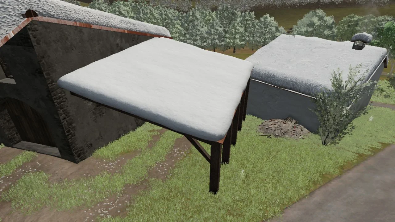 FS25 Snow for building roof (Prefab) V1.0 Other Mod FS25 Mod Free Download
