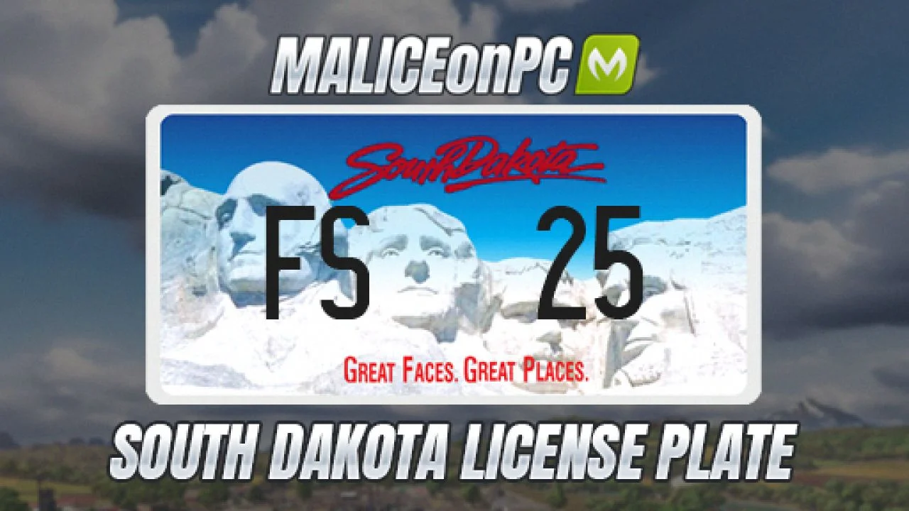 FS25 South Dakota License Plate V1.0 Other Mod FS25 Mod Free Download