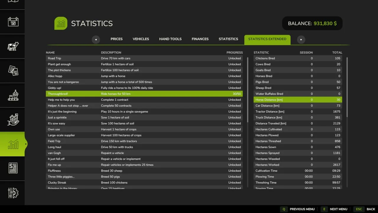 FS25 Statistics Extended V1.0 Other Mod