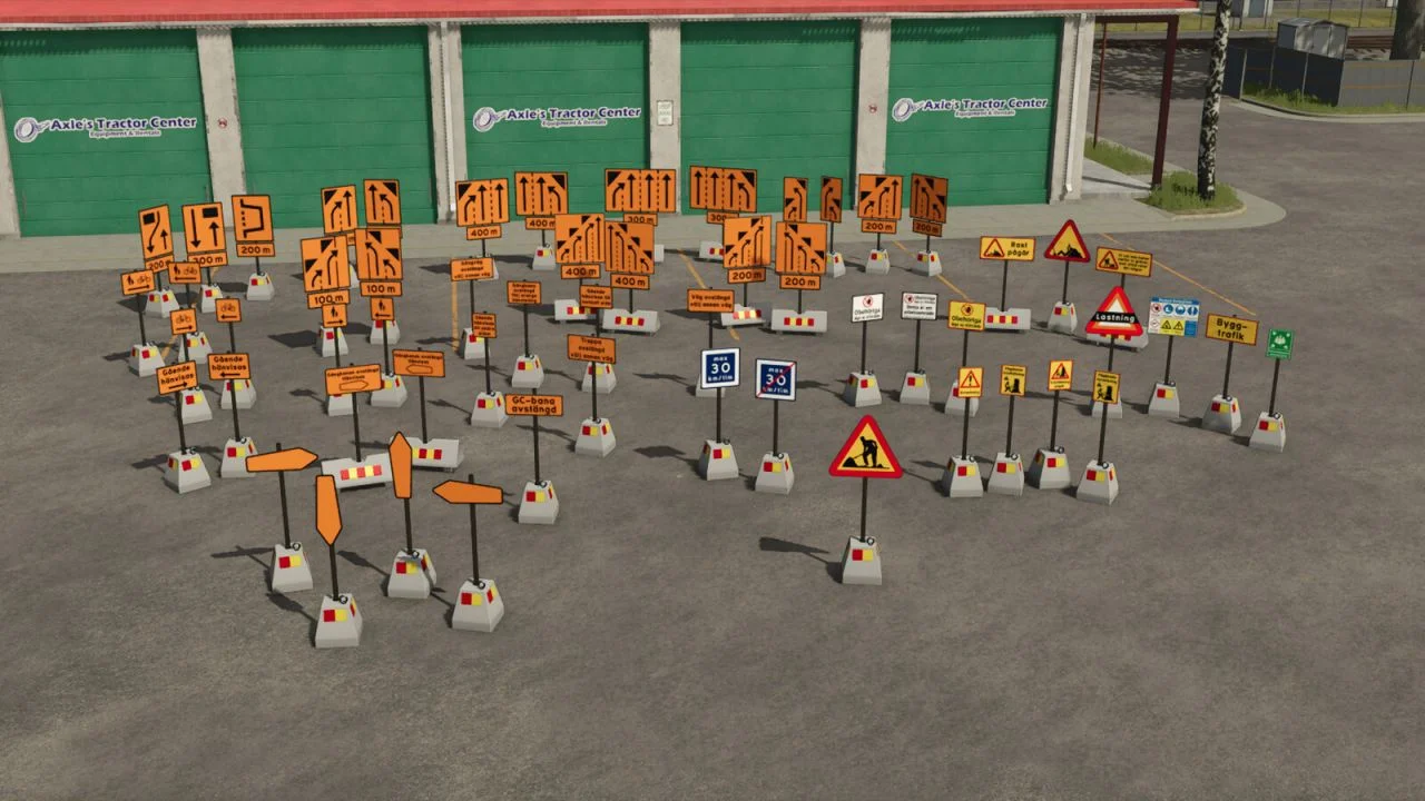 FS25 Swedish Construction Sign Pack V1.0 Other Mod FS25 Mod Free Download