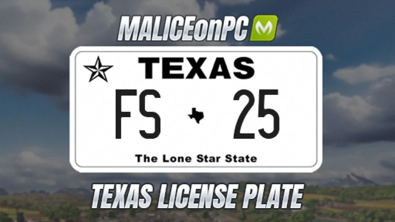 FS25 Texas License Plate V1.0.0.1 Other Mod FS25 Mod Free Download