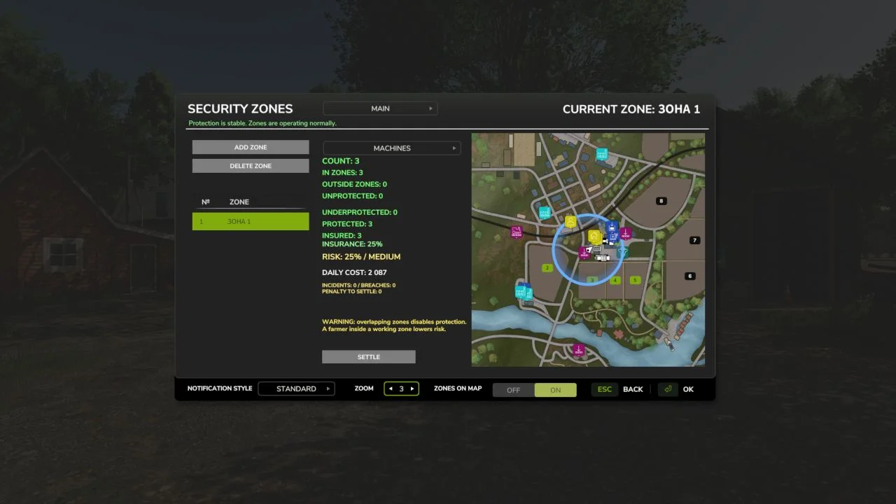 FS25 Theft, security and insurance v1.0 Other Mod