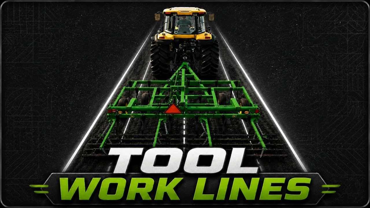 FS25 Tool Work Lines V1.0 Other Mod