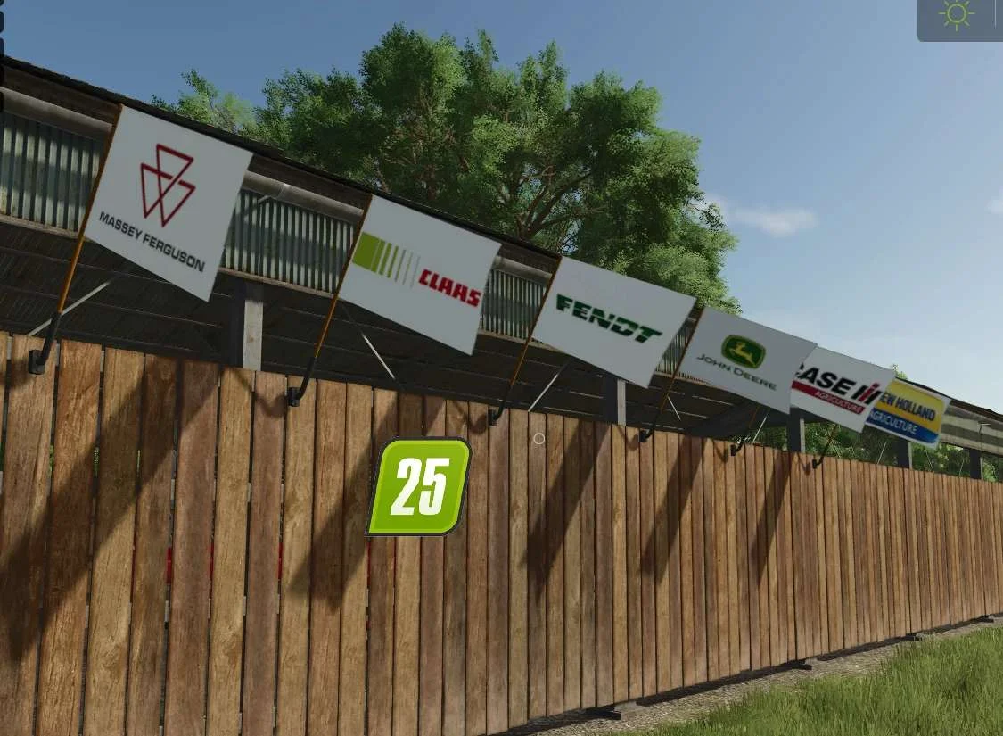FS25 Tractor Brands Wall Flag Pack 1 v1.1 Other Mod FS25 Mod Free Download