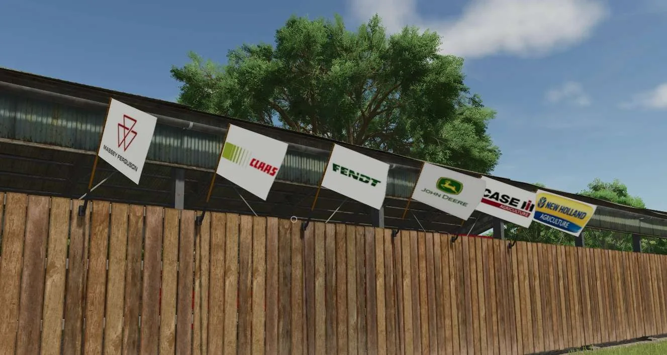 FS25 Tractor Brands Wall Flag Pack 1 V1.2 Other Mod FS25 Mod Free Download