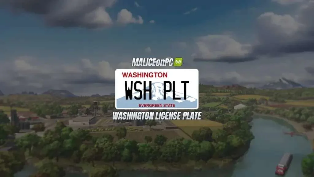 FS25 Washington License Plate v1.0 Other Mod FS25 Mod Free Download