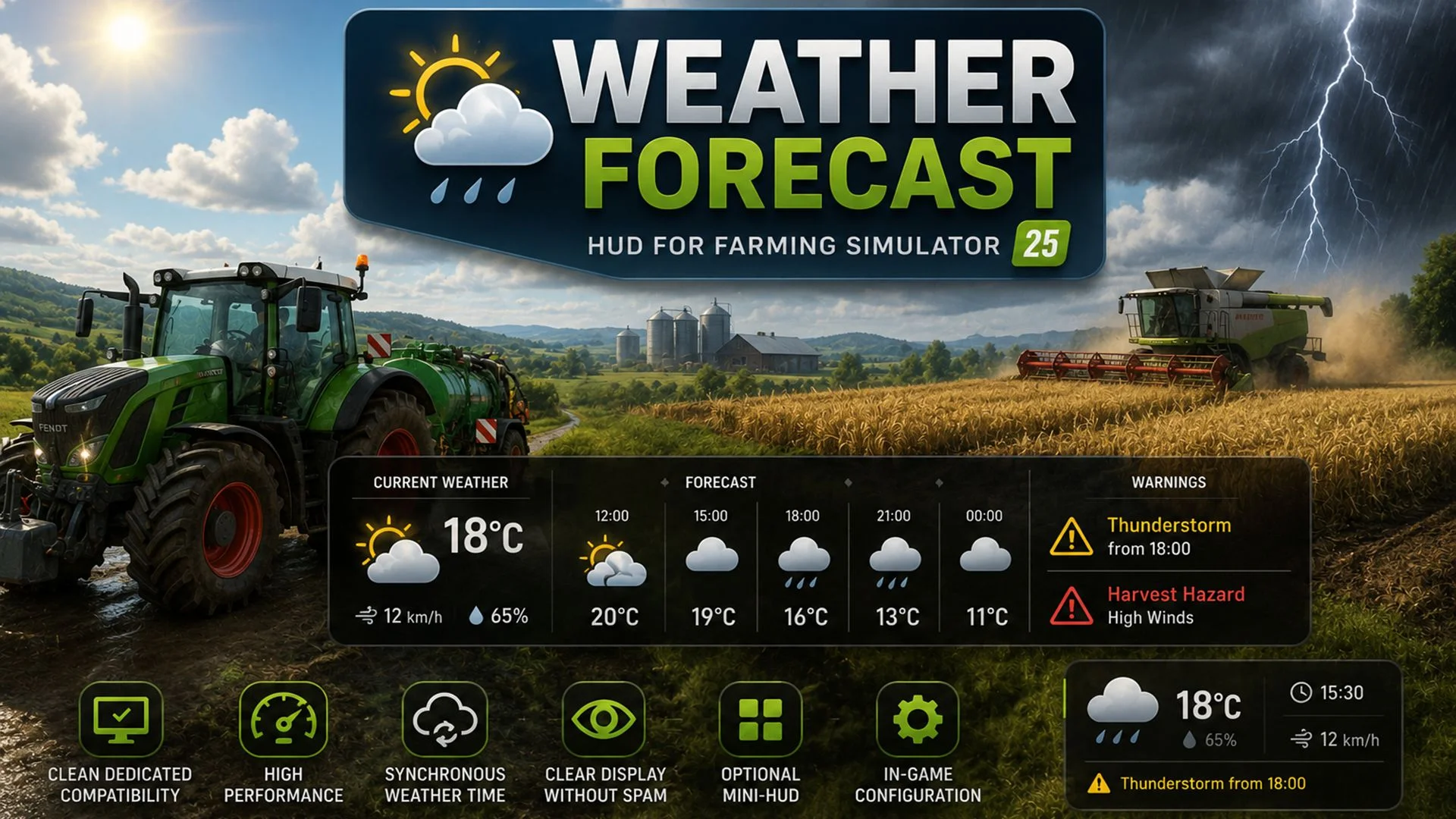 FS25 Weather Forecast HUD V1.1 Other Mod
