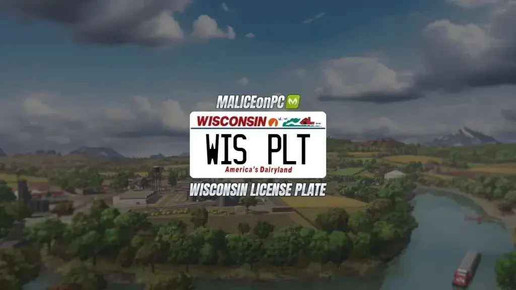 FS25 Wisconsin License Plate v1.0 Other Mod FS25 Mod Free Download