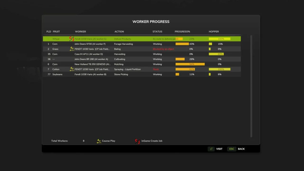 FS25 Worker Progress V1.0 Other Mod
