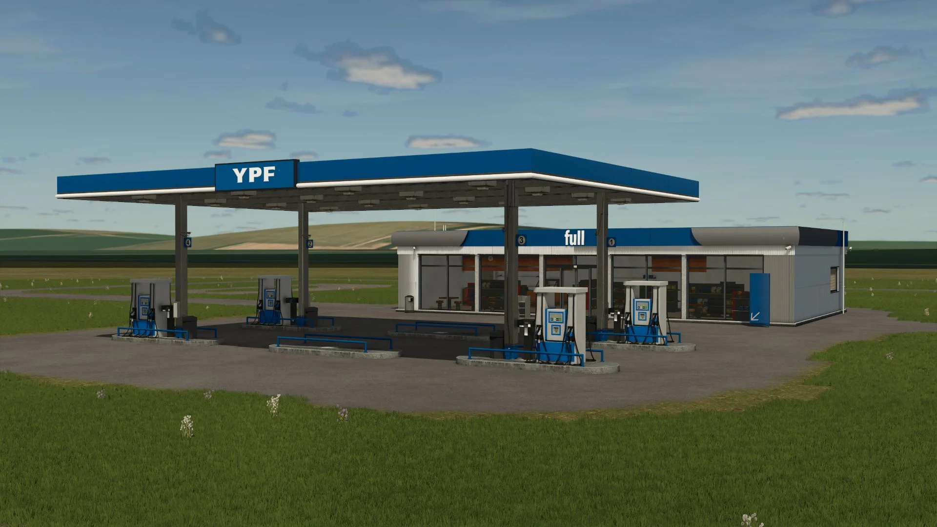 FS25 YPF Service Station Prefab V1.0 Other Mod FS25 Mod Free Download
