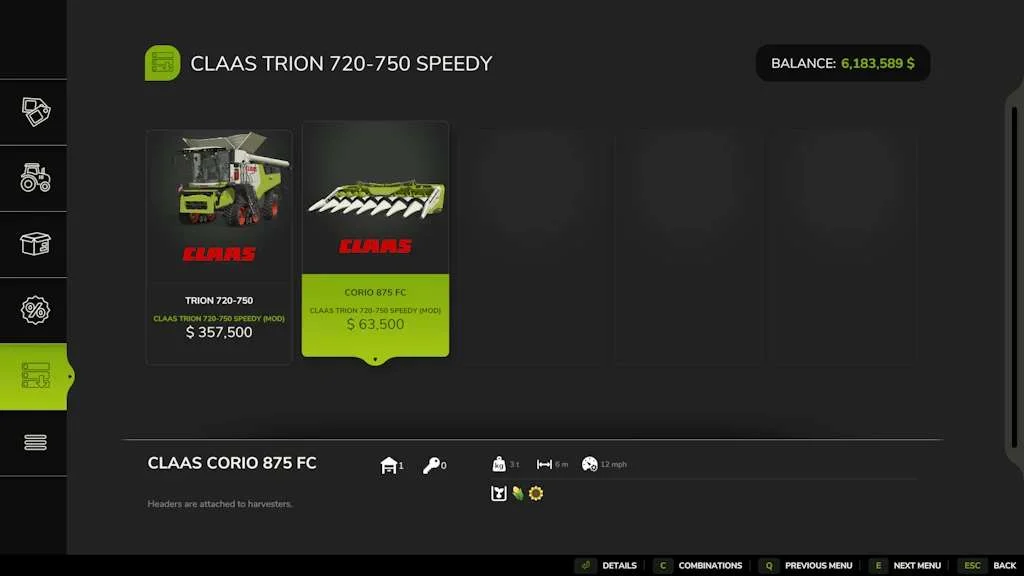 FS25 Class Trion 720-750 v1.4 Packs Mod FS25 Mod Free Download