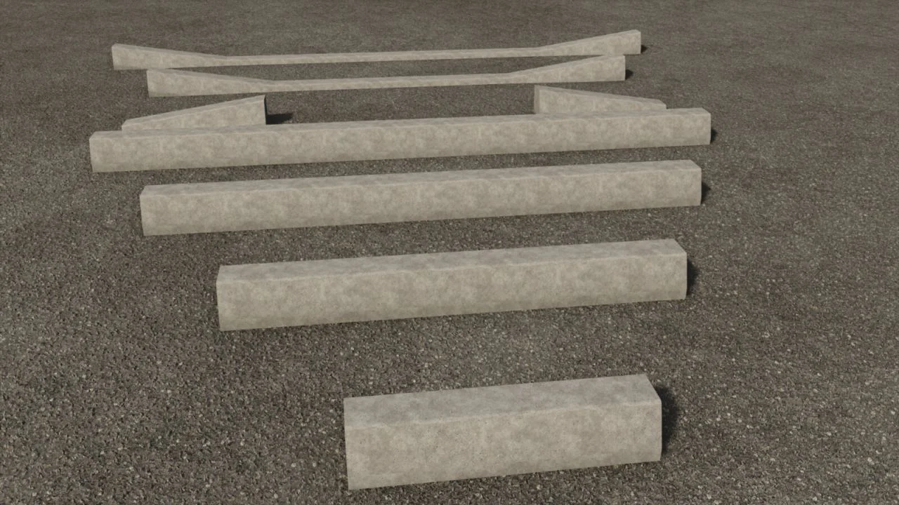 FS25 Concrete Curbs Pack v1.0 Packs Mod FS25 Mod Free Download