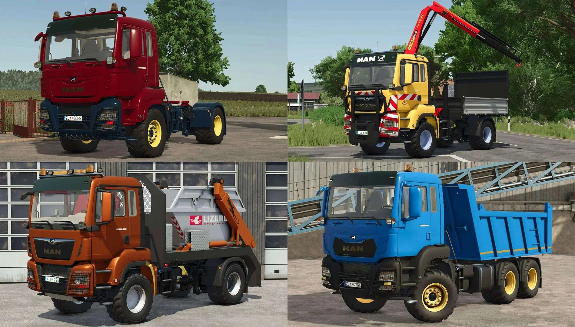 FS25 MAN TGS 18.500 Trucks Pack v1.0 Packs Mod FS25 Mod Free Download