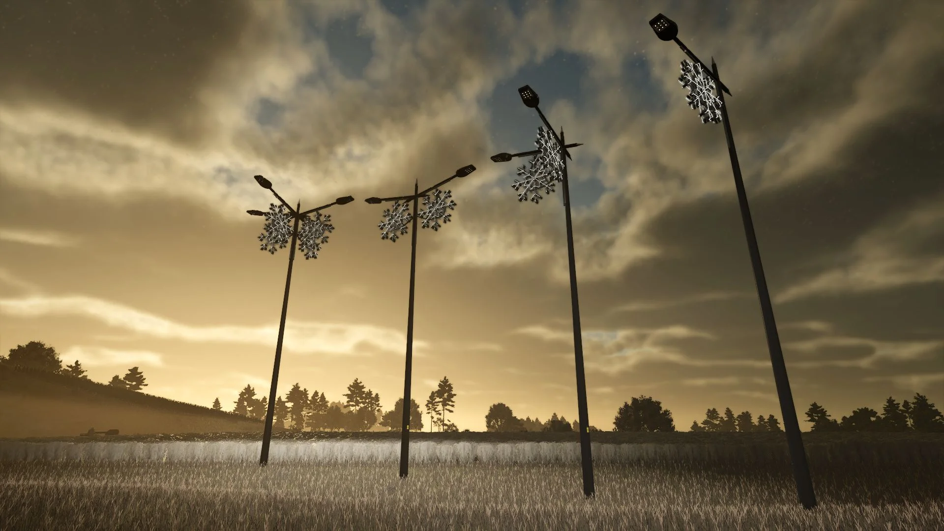 FS25 Modern Christmas Floor Lamp Pack v1.0 Packs Mod FS25 Mod Free Download